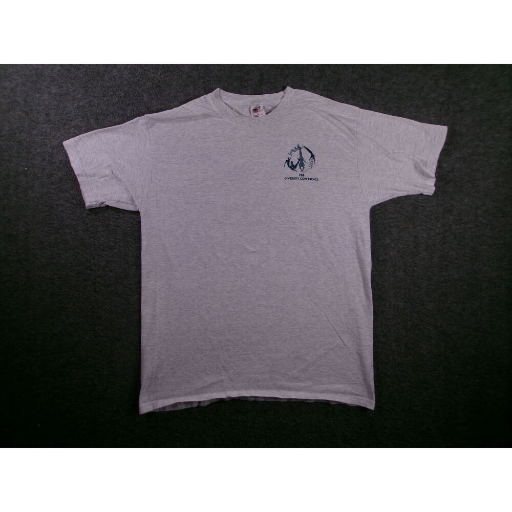 Vintage Shirt Mens L Gray CBB Diversity Conference Chest Logo Back Print Graphic
